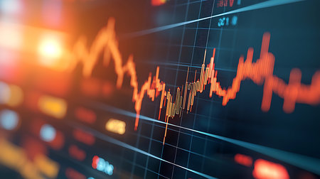 Stock market or forex trading graph and candlestick chart suitable for financial investment concept....