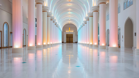 Interior view of the mosque in Abu Dhabi, United Arab Emirates