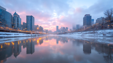 Shanghai Huangpu River scenery in winter, China.の写真素材