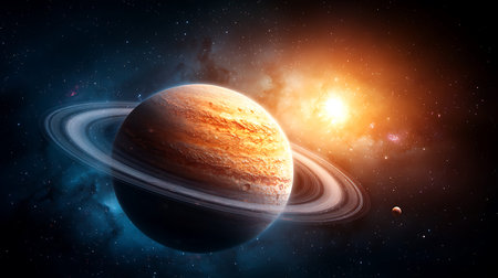 Planets, stars and galaxies in outer space showing the beauty of space exploration.