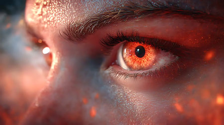 Close up of a beautiful woman's eye. 3D rendering.の写真素材