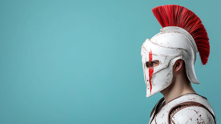 3d rendering of a female knight with red paint on her face