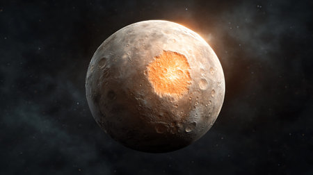Solar System - Moon and stars in the universe. 3D rendering