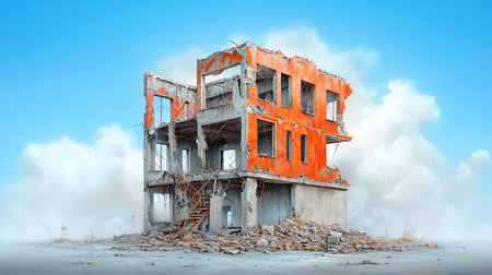 ruins of a very heavily polluted industrial factory, industrial series.の写真素材