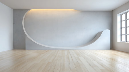 Modern bright interiors 3D rendering illustration  - computer generated imageの写真素材