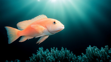 Beautiful fish in the sea. Underwater world. 3d renderingの写真素材