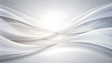 abstract white background with smooth lines, futuristic wavy vector illustrationの写真素材