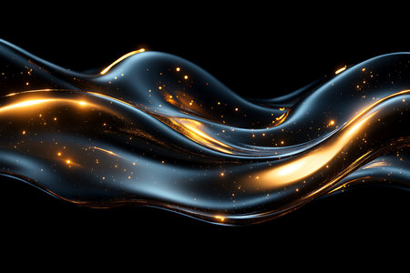Abstract gold wavy background. 3d rendering, 3d illustration.の写真素材