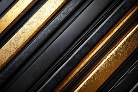 gold and black background made in 3D. abstract background and textureの写真素材