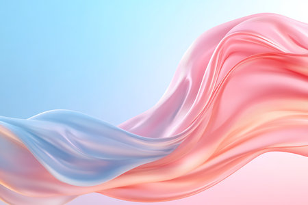 Abstract background of pink wavy silk or satin. 3d rendering image.の写真素材