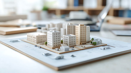 Architectural model of a modern city. Architectural concept.の写真素材