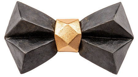 Black bow tie isolated on white background. Clipping path included.の写真素材