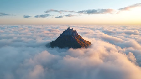 3D CG rendering of cloud and mountain. High resolution image.の写真素材