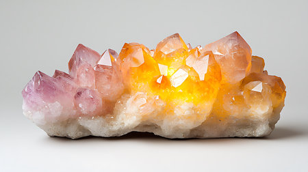 Fluorite crystal on a white background.の写真素材