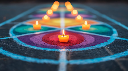 Candle light in the center. 3D renderingの写真素材