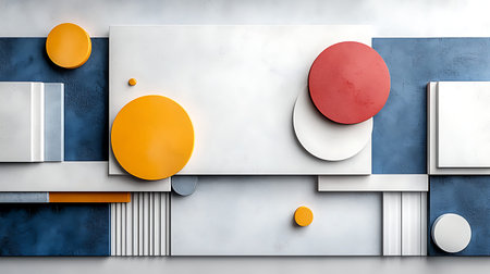 Abstract background with geometric shapes. 3d rendering. Computer digital drawing.の写真素材