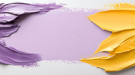 Colorful paint strokes on a white background, close-up.の写真素材