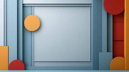 Abstract background with geometric shapes. 3d vector illustration. Futuristic design.