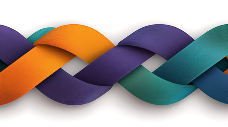 Colorful ribbons on a white background. 3D illustration.