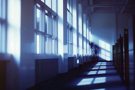 Interior of an empty corridor in a hospital. 3d renderingの写真素材