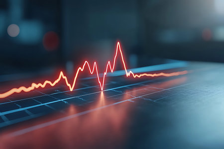 Electrocardiogram on the laptop screen. 3d renderingの写真素材