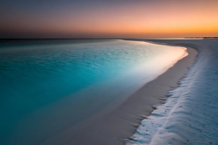 beautiful sunrise on the beach in the Maldives. long exposureの写真素材