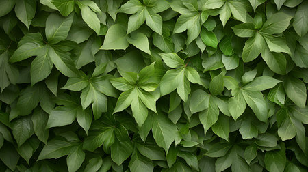 Green ivy leaves as a background, top view. Natural textureの写真素材