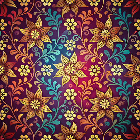 Seamless pattern with floral ornament. Vector Illustration. EPS 10の写真素材
