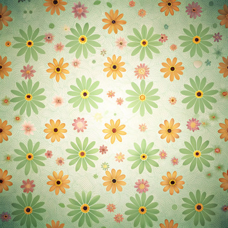 Seamless floral pattern with daisies. Vector illustration.の写真素材