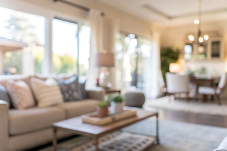 Abstract blur living room interior for background - Vintage Light Filter processing style