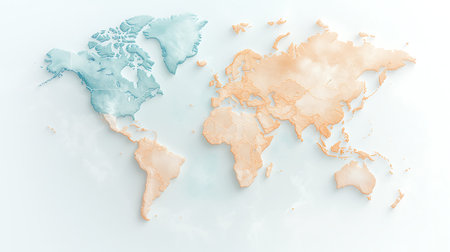 Map of the world on a white background. 3D illustration.