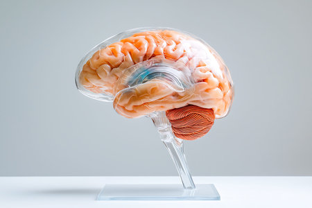 human brain model on the white background. 3d render illustration.