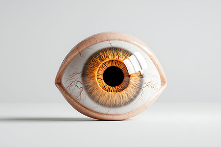 Anatomical human eye on a white background. 3d illustrationの写真素材