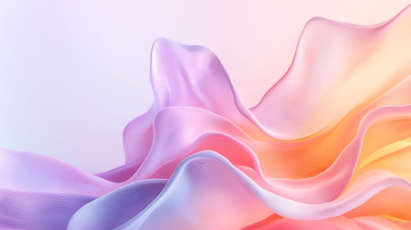 abstract background of colored wavy silk or satin. 3d render illustration