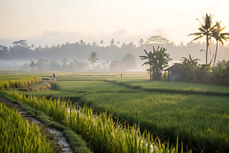 Rice fields. Rice fieldsの写真素材