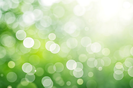 green bokeh background from nature under tree shade and bright sunlightの写真素材