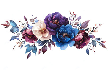 Delight in this elegant floral arrangement featuring vibrant peonies and delicate leaves, perfect for enhancing any design project with a touch of natural beauty.の写真素材
