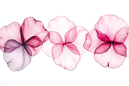 This image showcases delicate pink petals with intricate vein patterns, creating an elegant and soft aesthetic. Perfect for floral design projects.の写真素材