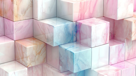 Explore a stunning arrangement of colorful blocks with soft marble textures in pastel shades. This...