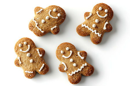 Delight in these cheerful gingerbread cookies, perfectly decorated with icing smiles, ideal for...