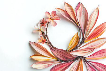 This elegant floral arrangement showcases delicate pink and peach petals, creating a harmonious...