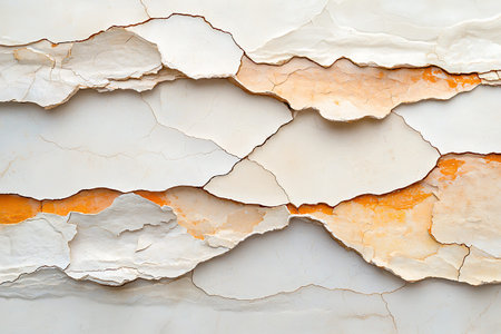 This image showcases an abstract texture of peeling layers on a surface, featuring soft warm tones...