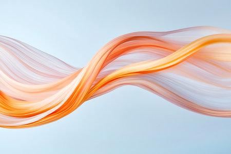 Beautiful abstract design showcasing soft flowing textures in warm shades of orange and peach. Ideal for modern backgrounds and creative projects.の写真素材