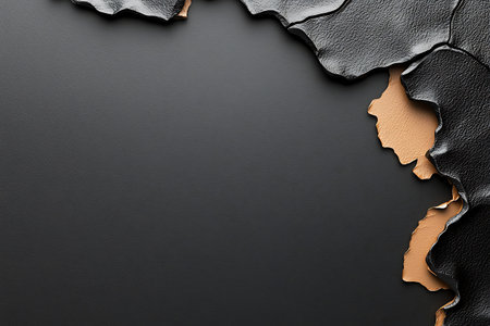 A captivating close-up of textured leather, featuring rich colors and intricate patterns, perfect for design projects and backgrounds.の写真素材