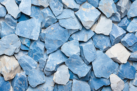High-resolution image of blue mineral stones creating a textured background, perfect for design projects and nature-themed concepts, showcasing vibrant colors and organic patterns.の写真素材