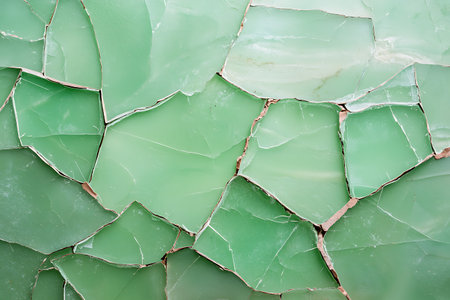 Close-up image of natural green stone fragments, showcasing unique patterns and textures. Perfect for design projects needing an organic touch.の写真素材
