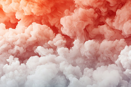Captivating abstract smoke background featuring beautiful red and white hues. Ideal for various creative and artistic projects, enhancing visual appeal.の写真素材