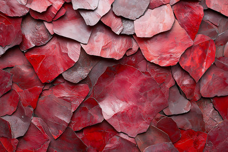Discover a striking collection of red natural stones, showcasing vibrant textures and abstract patterns, perfect for artistic backdrops or design projects.の写真素材