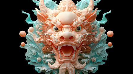 This stunning dragon sculpture showcases intricate details and vibrant colors, reflecting artistic mastery and cultural significance. Ideal for designers and art enthusiasts.の写真素材