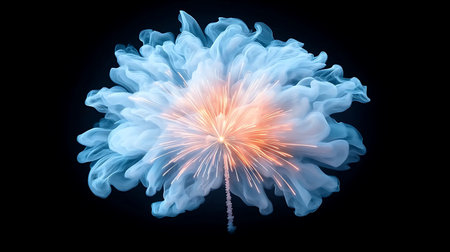 This stunning image showcases an explosion of vibrant smoke and light, creating a mesmerizing dance...